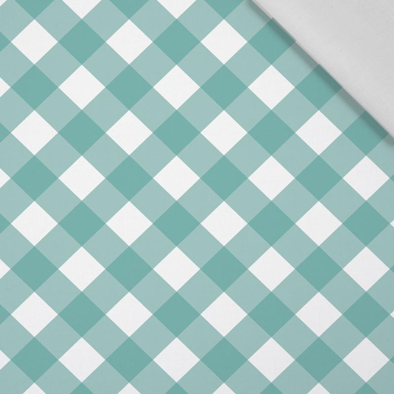DIAGONAL CHECK / mint - Cotton woven fabric