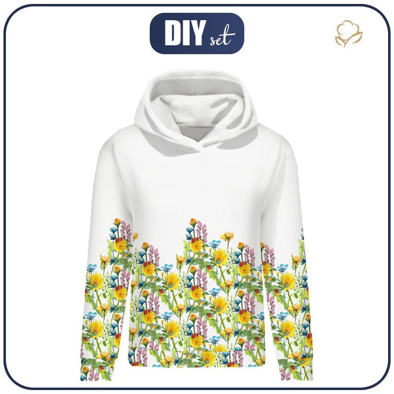 CLASSIC WOMEN’S HOODIE (POLA) - LADYBIRDS IN THE MEADOW (IN THE MEADOW) - looped knit fabric 