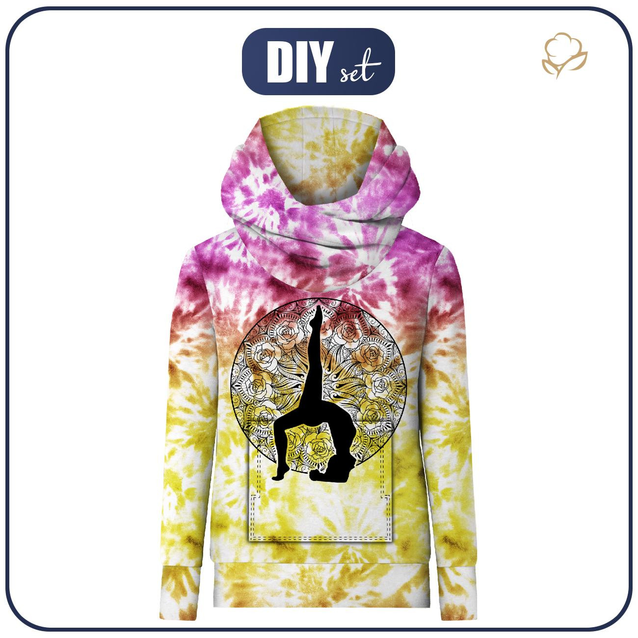 HYDROPHOBIC HOODIE UNISEX - YOGA / mandala - sewing set