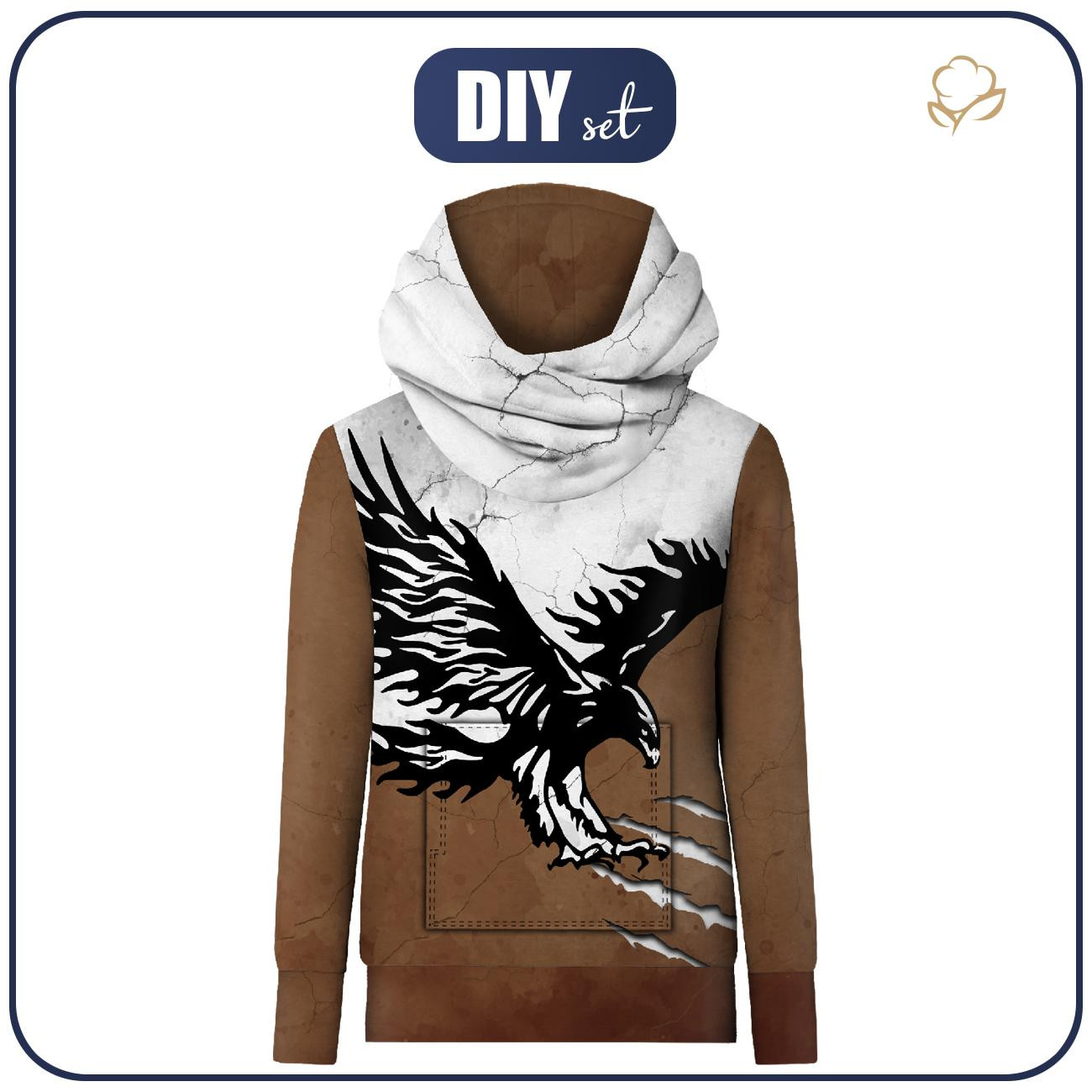 HYDROPHOBIC HOODIE UNISEX - EAGLE - sewing set