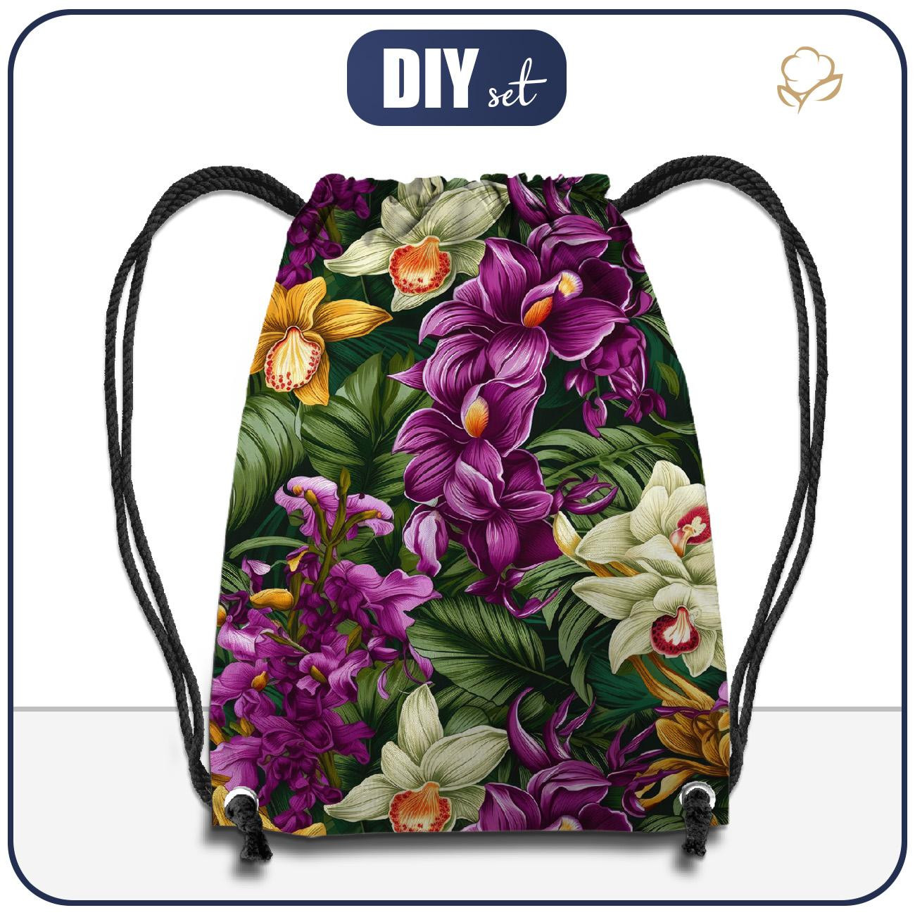 GYM BAG - EXOTIC ORCHIDS PAT. 7 - sewing set