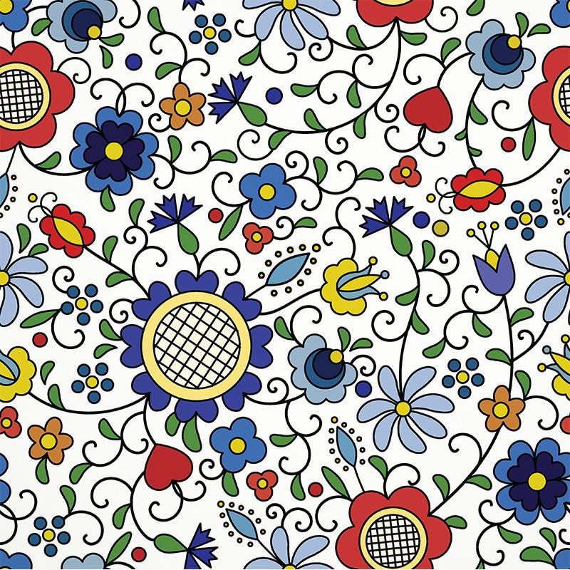 KASHUBIAN FOLKLORE - Cotton woven fabric