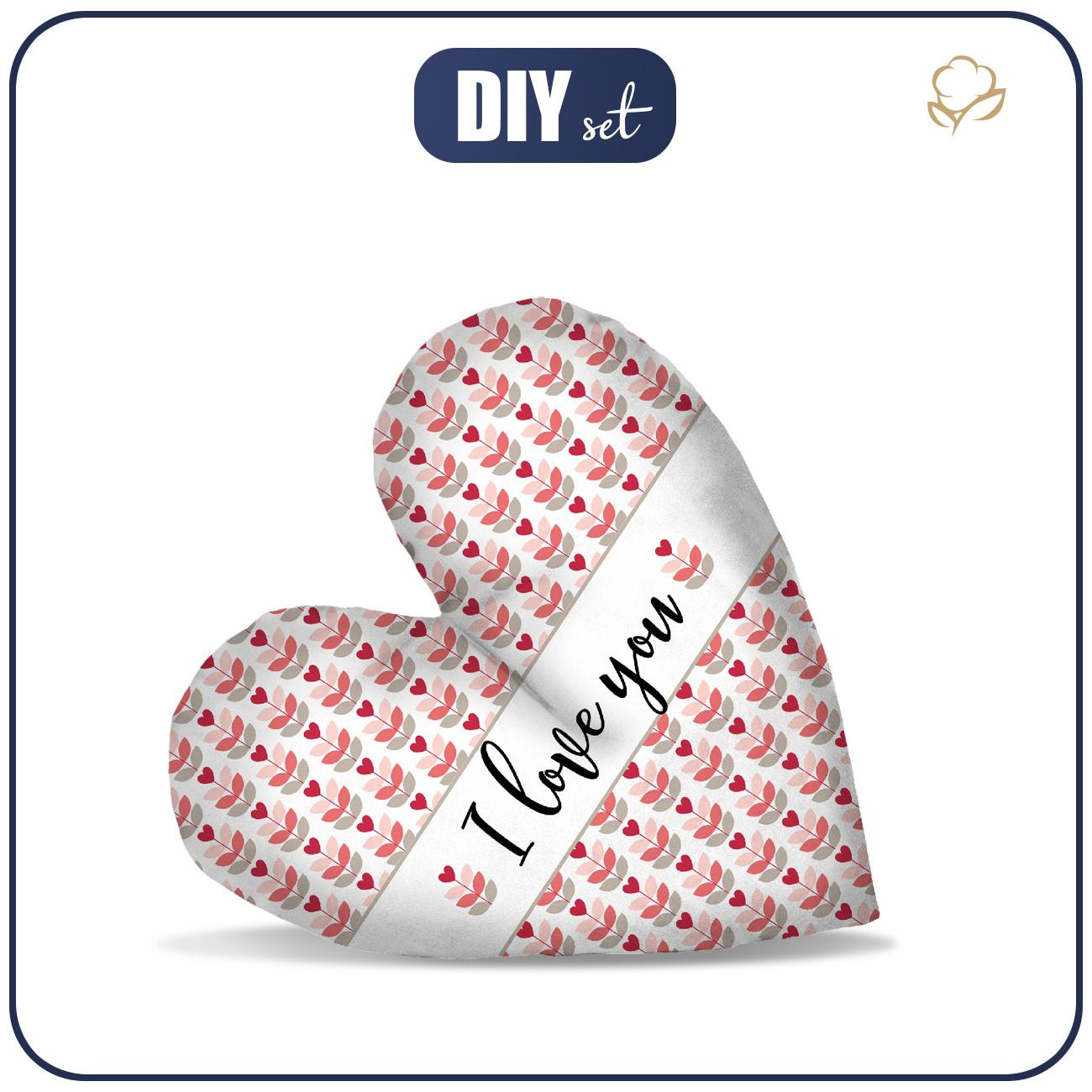 DECORATIVE PILLOW HEART - I love you / TULIPS 