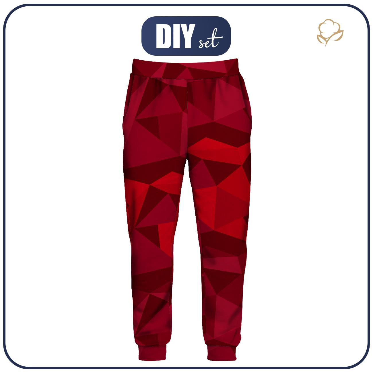 MEN'S JOGGERS (GREG) - ICE pat. 2 / red - sewing set