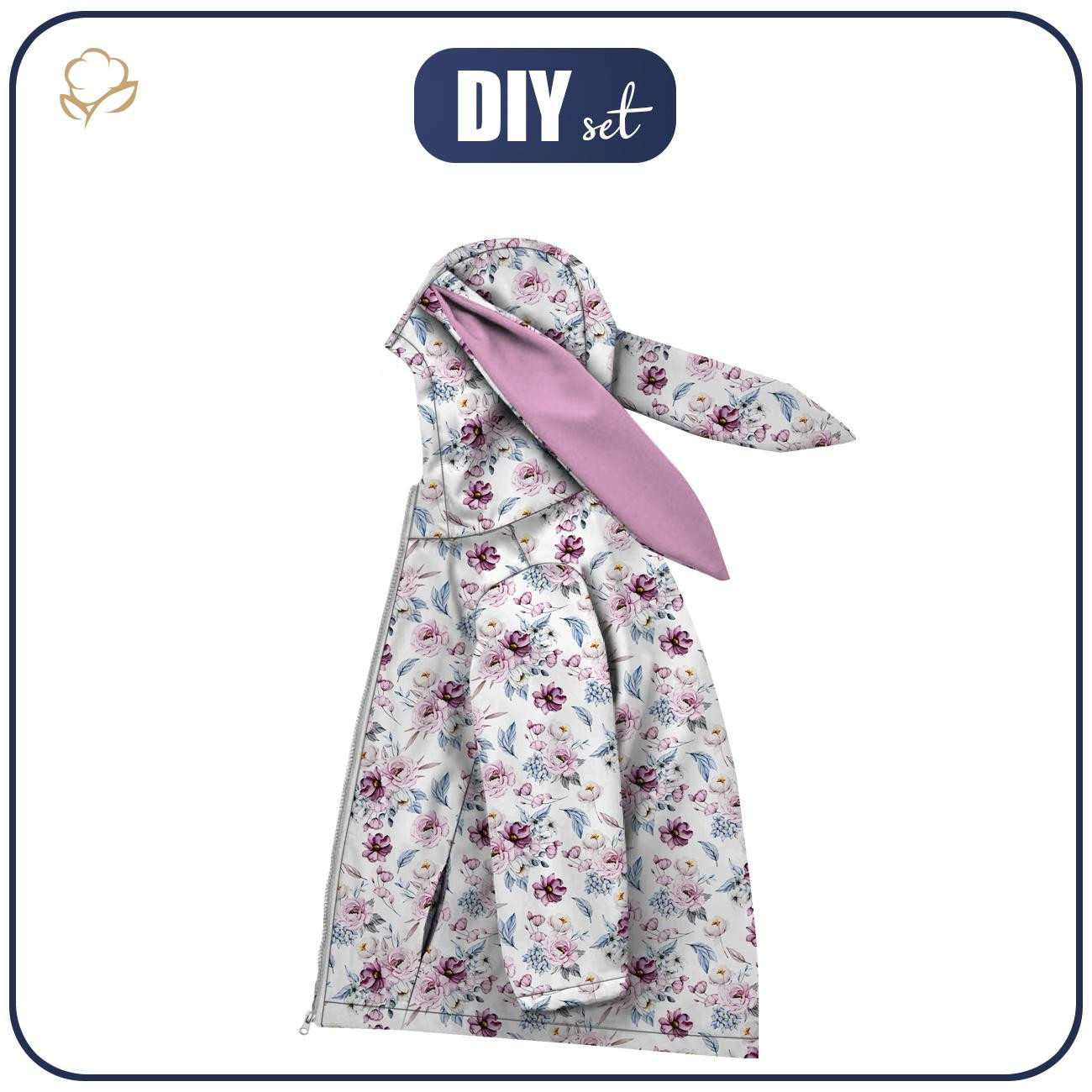 KIDS JACKET BUNNY (ZOE) - WATERCOLOR BOUQUET Pat. 2 - sewing set