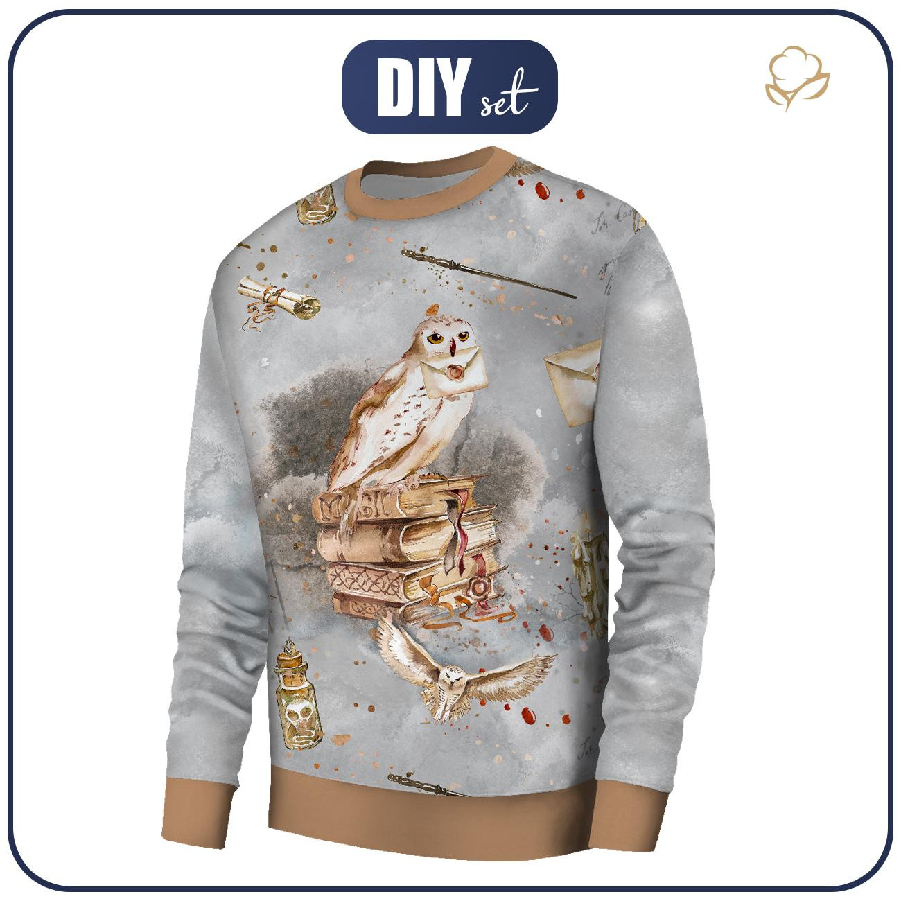 MEN’S SWEATSHIRT (OREGON) BASIC - OWL PAT. 3 (MAGIC) - sewing set