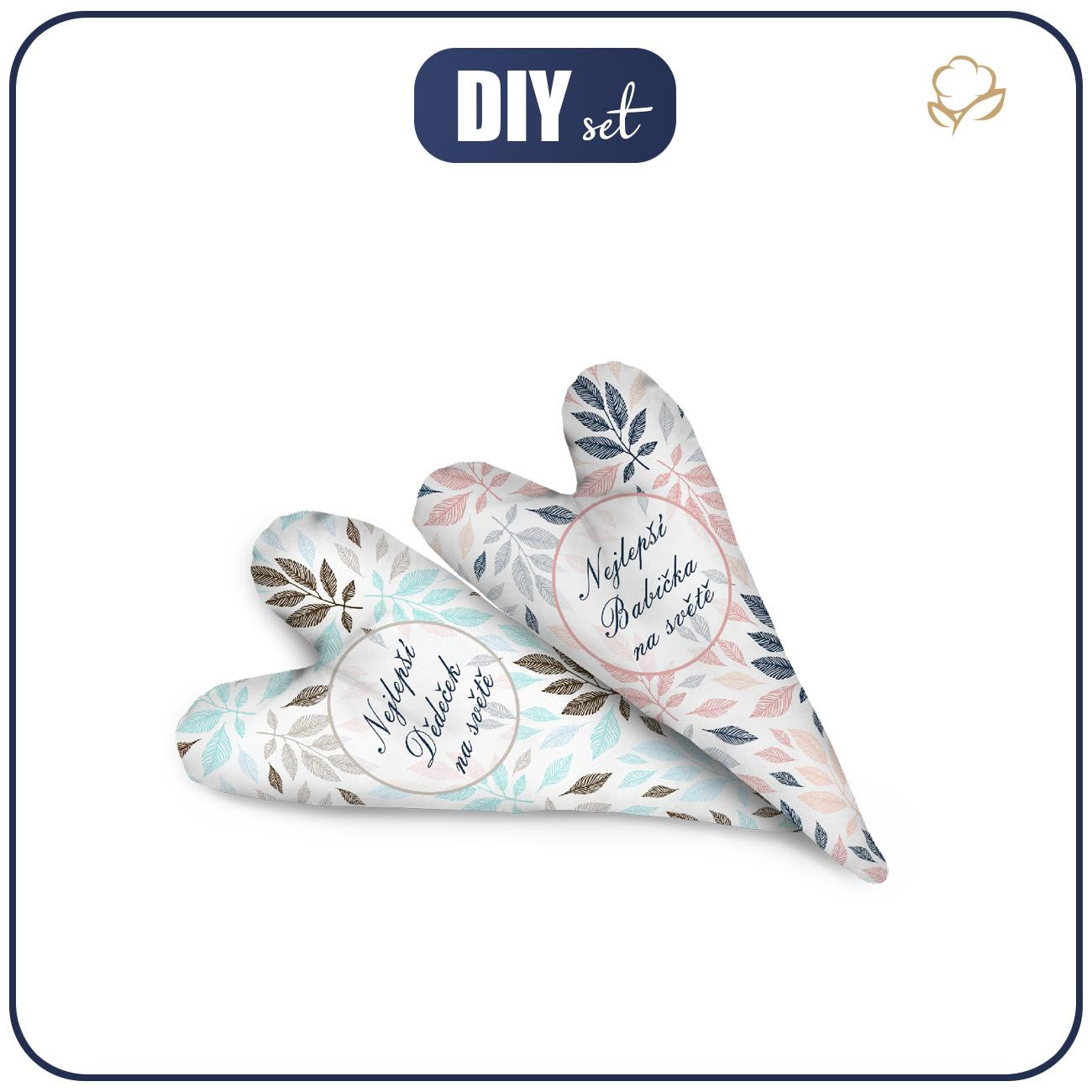 DECORATIVE HEARTS - PASTEL LEAVES CZ