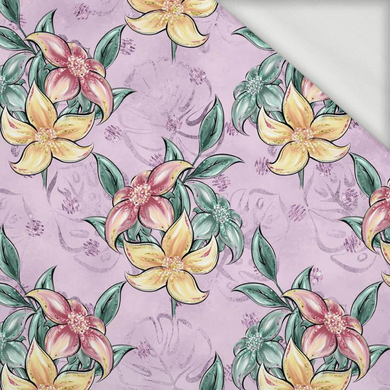 TROPICAL FLOWERS - looped knit fabric