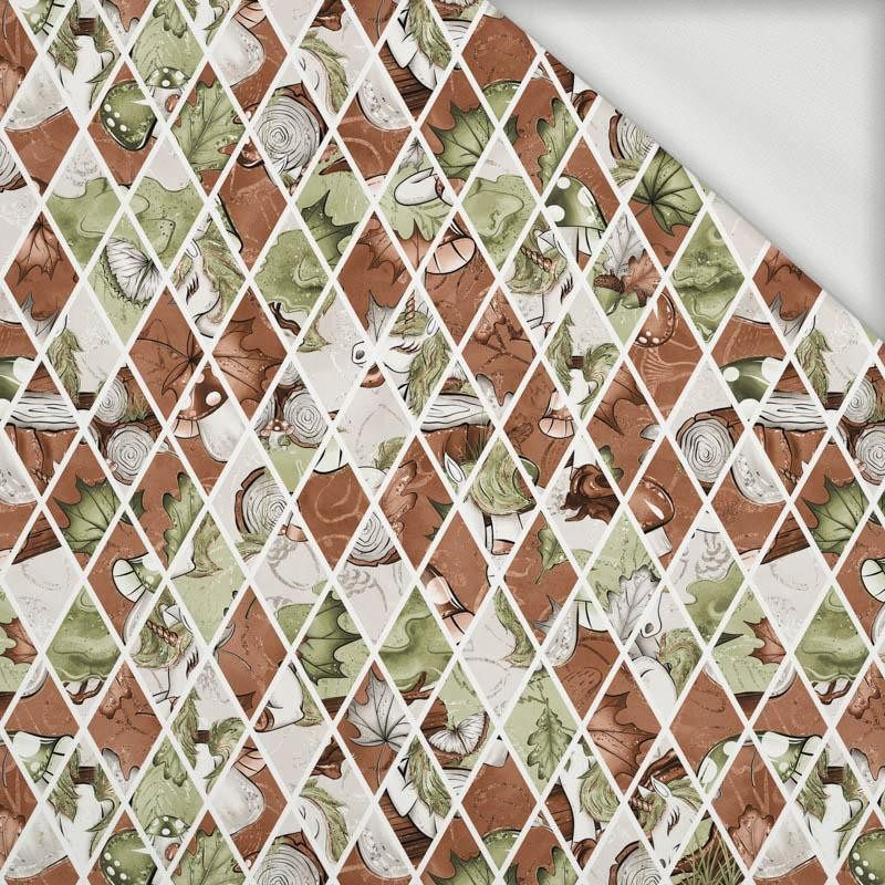 FOREST DIAMONDS pat. 1  - looped knit fabric