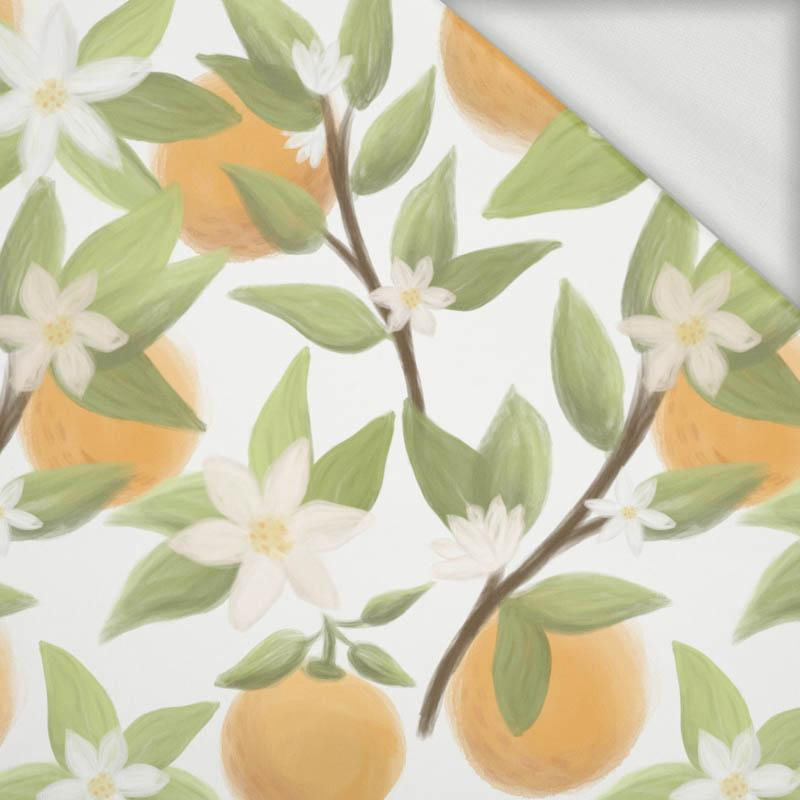 ORANGES no. 2 / white - looped knit fabric