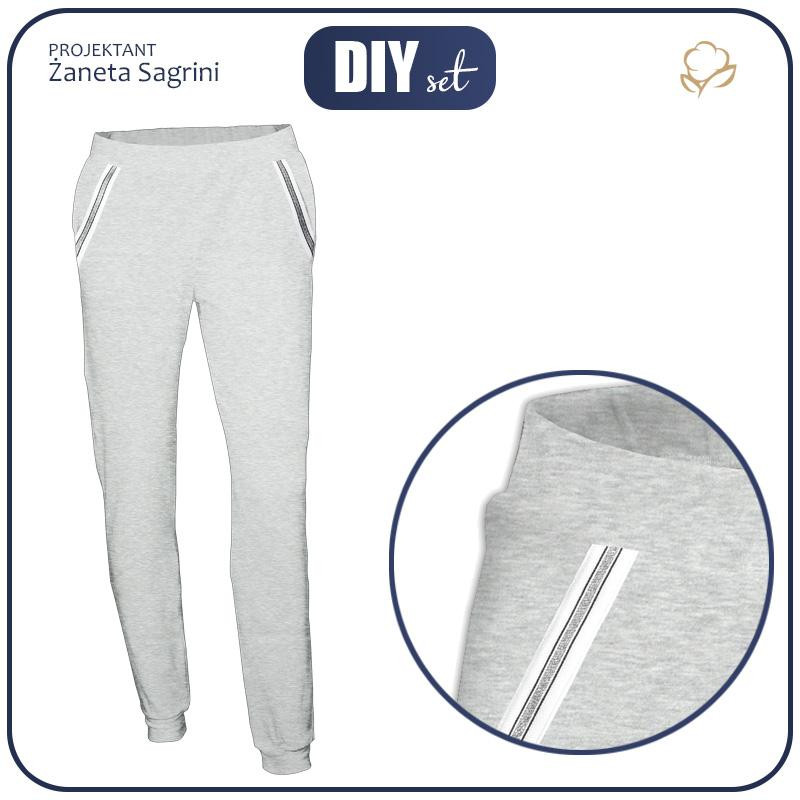Women’s trousers - melange light grey S-M