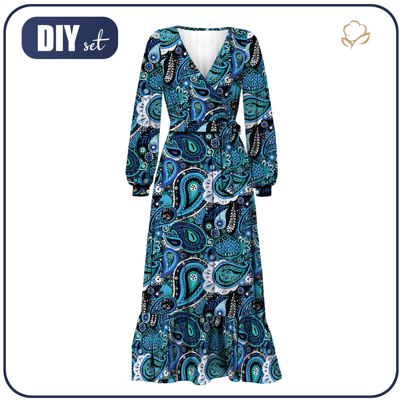 WRAP FLOUNCED DRESS (ABELLA) - Paisley pattern no. 5 - sewing set