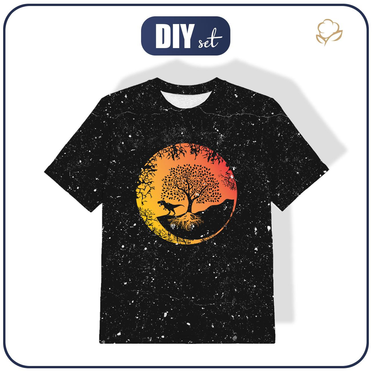 KID’S T-SHIRT - TYRANNOSAUR (TREE) / black - single jersey ITY