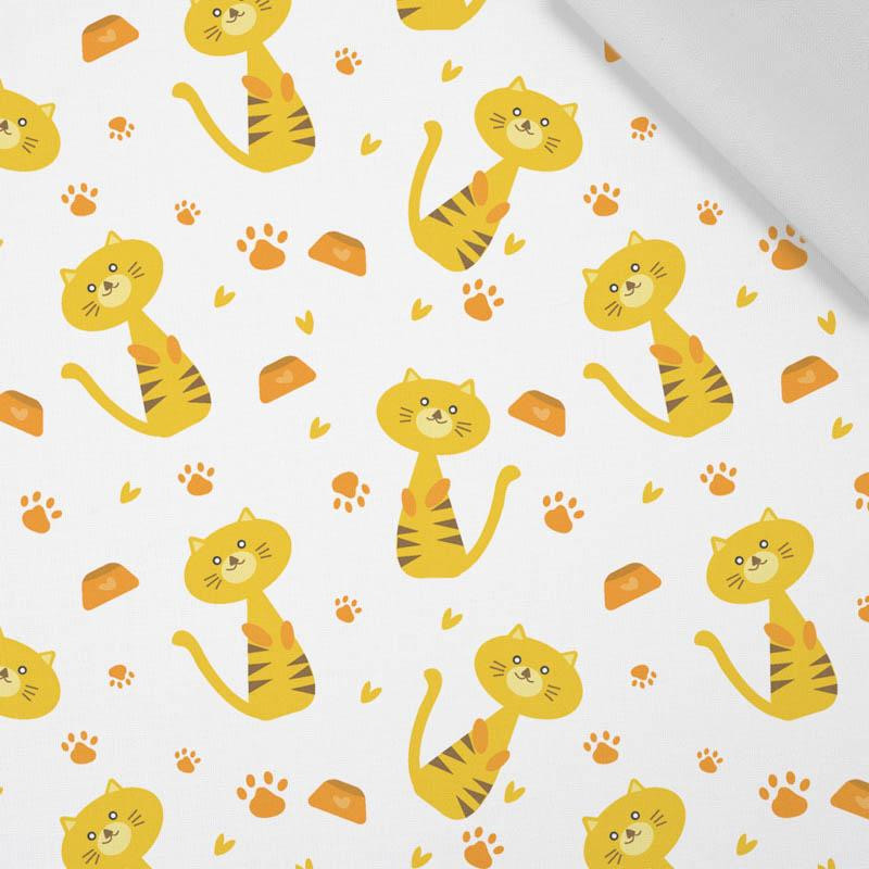 YELLOW CATS (ANIMAL GARDEN) - Cotton woven fabric