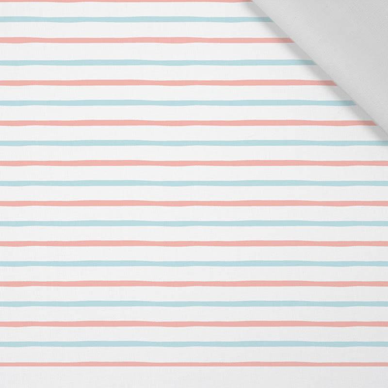 PINK - MINT STRIPES (PASTEL SKY) - Cotton woven fabric