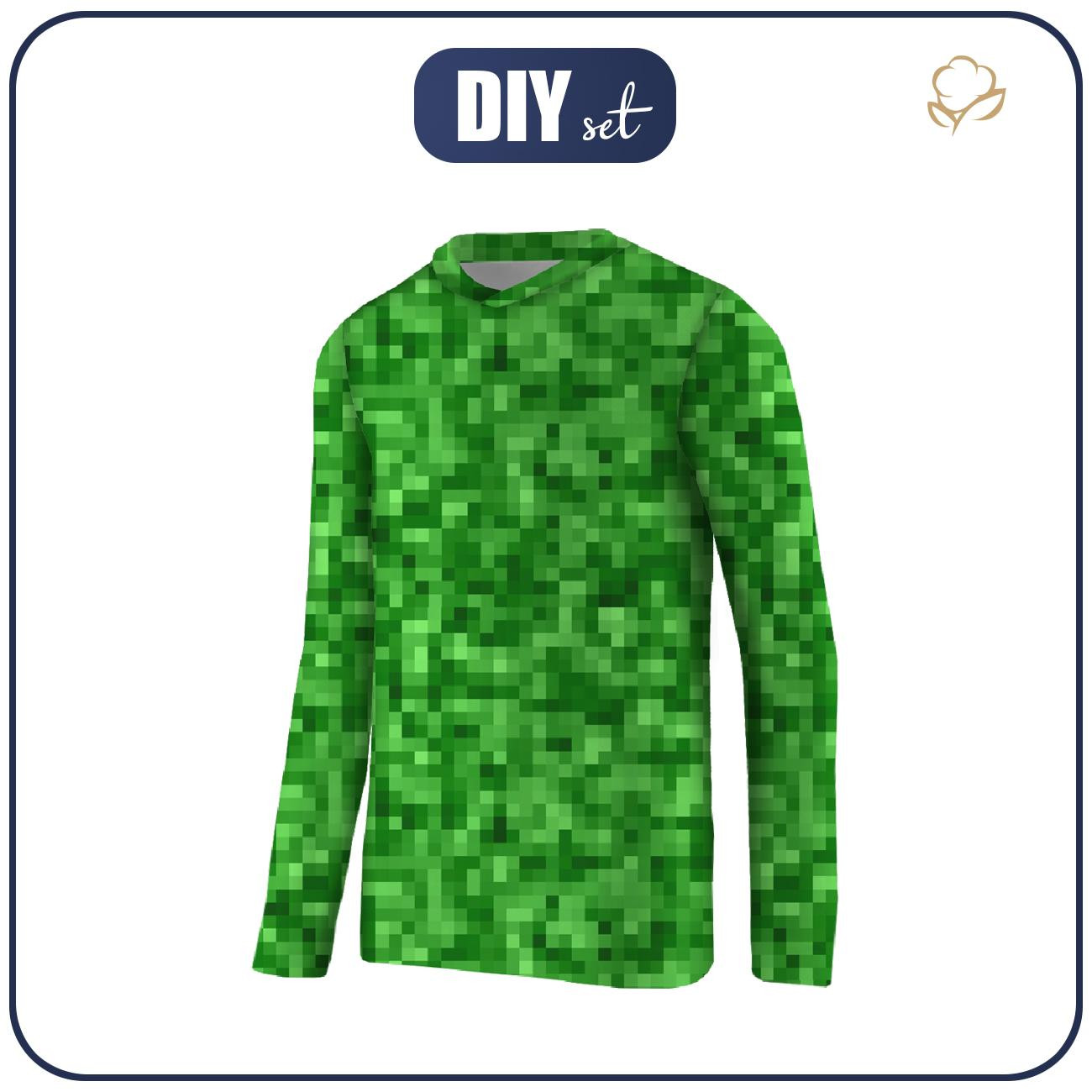 THERMO KIDS BLOUSE (BILLIE) - PIXELS pat. 2 / green - sewing set