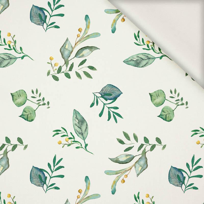 GREEN HERBARIUM / white - viscose woven fabric