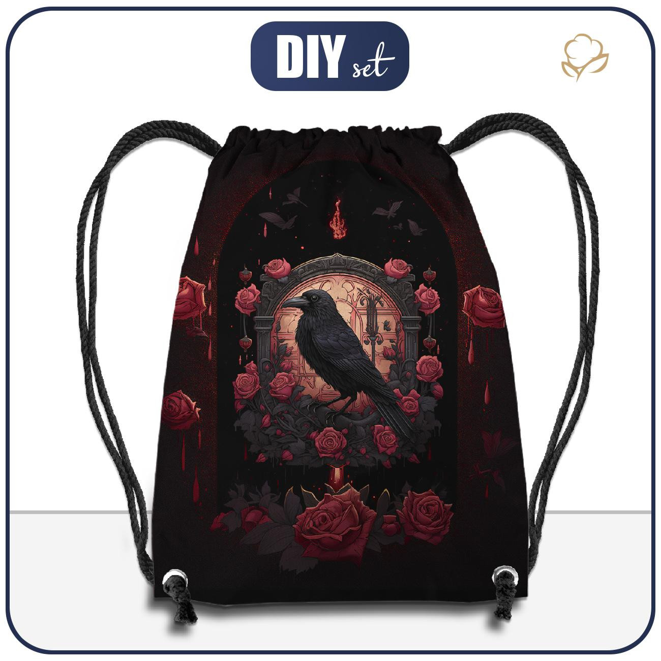 GYM BAG - GOTHIC RAVEN - sewing set