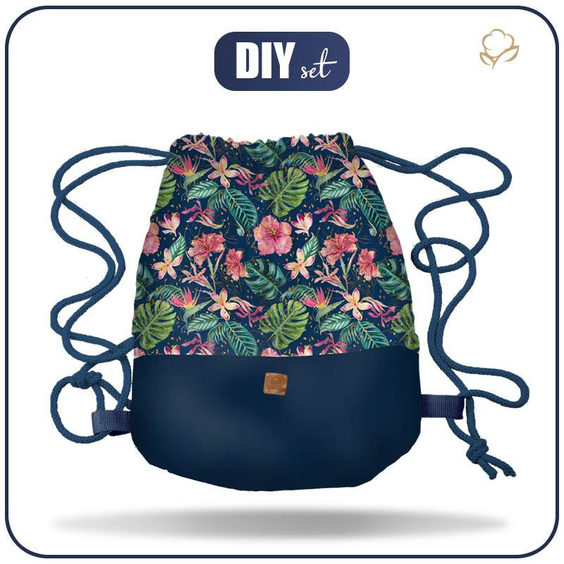 GYM BAG - TROPICAL JUNGLE / dark blue - small