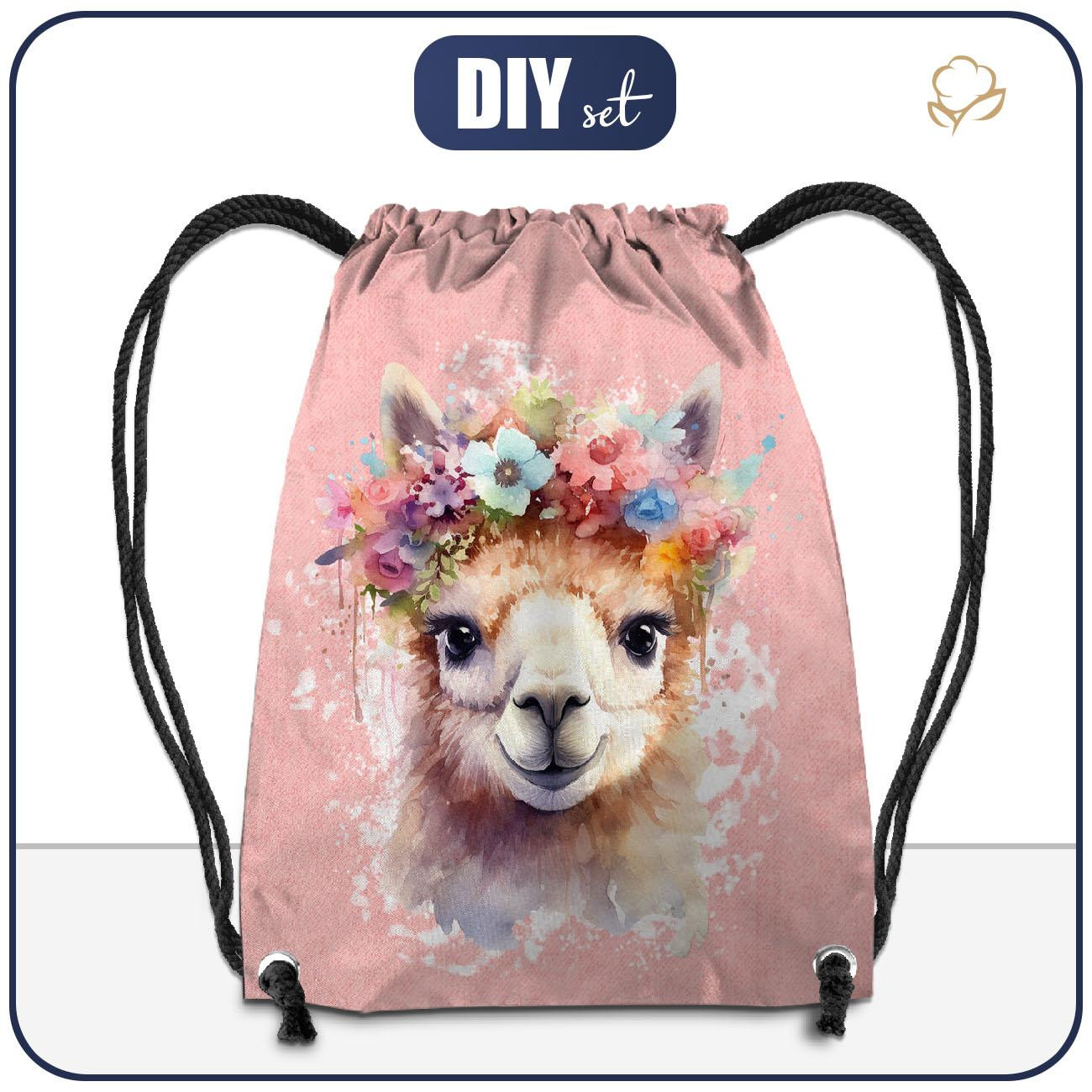 GYM BAG - WATERCOLOR LAMA - sewing set