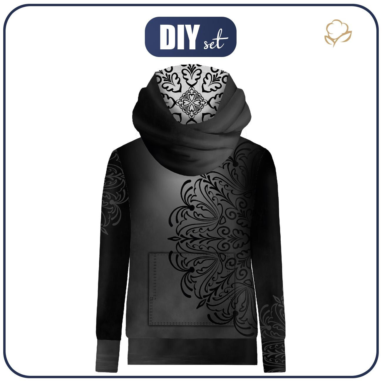 HYDROPHOBIC HOODIE UNISEX - MISTY MANDALA - sewing set