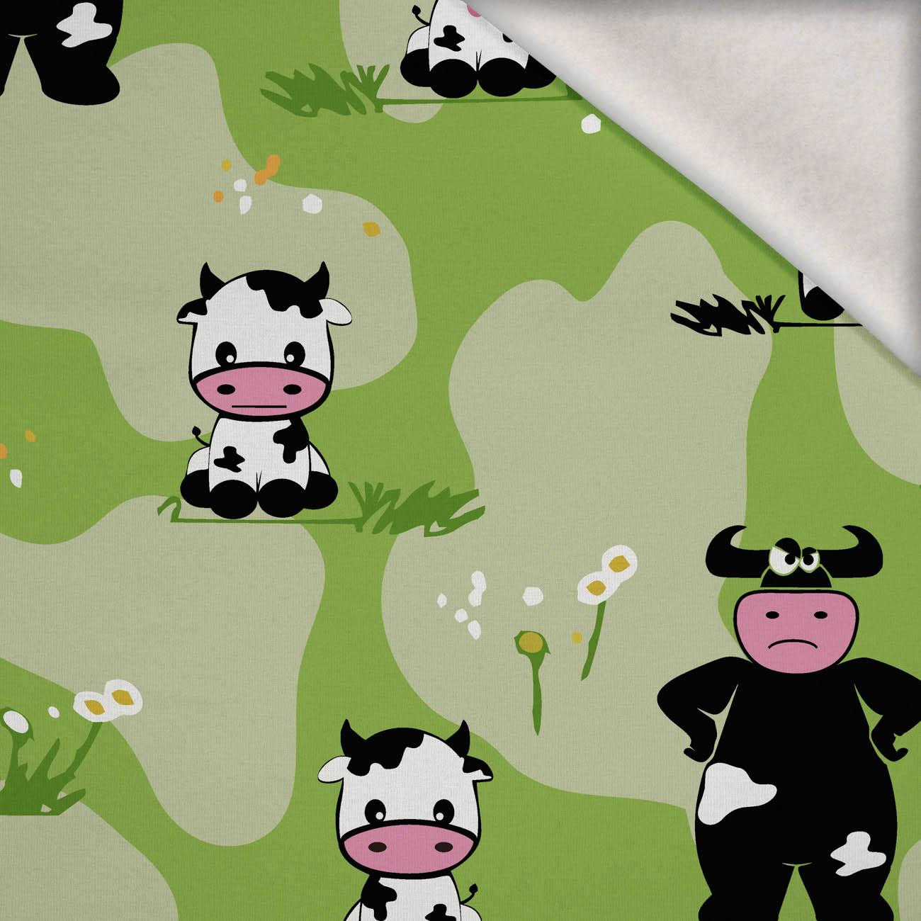 COWS ON GREEN - brushed knitwear with elastane ITY