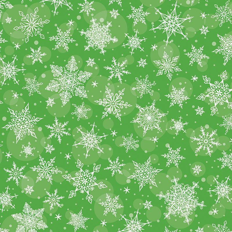 SNOWFLAKES PAT. 2 / green 
