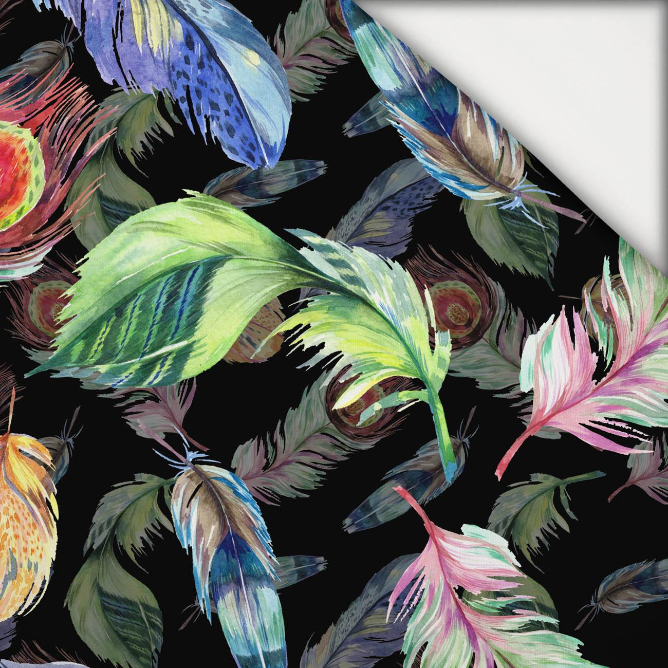 PEACOCK FEATHERS / black - light brushed knitwear