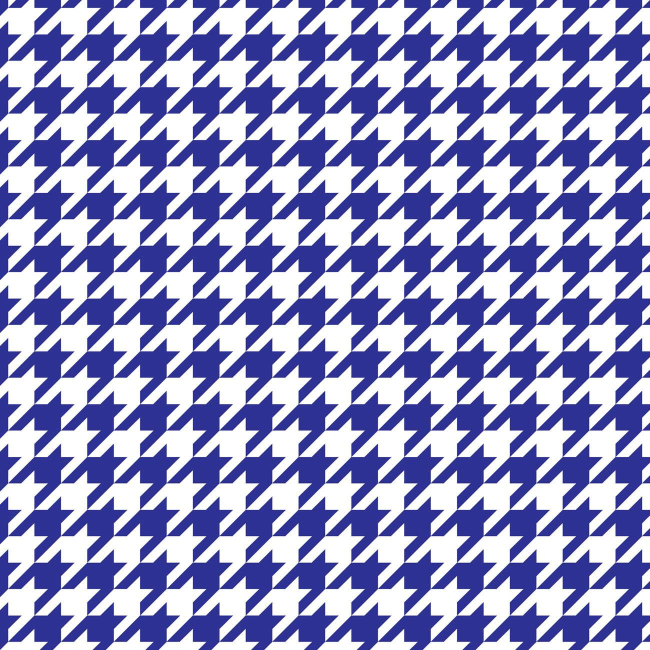 CORNFLOWER HOUNDSTOOTH / WHITE