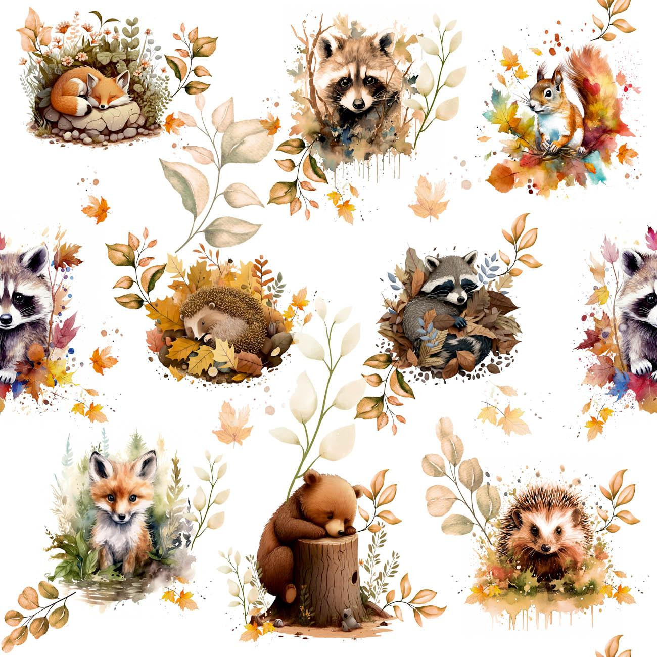 AUTUMN ANIMALS / white