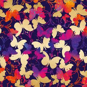 BUTTERFLIES / colorful- Upholstery velour 