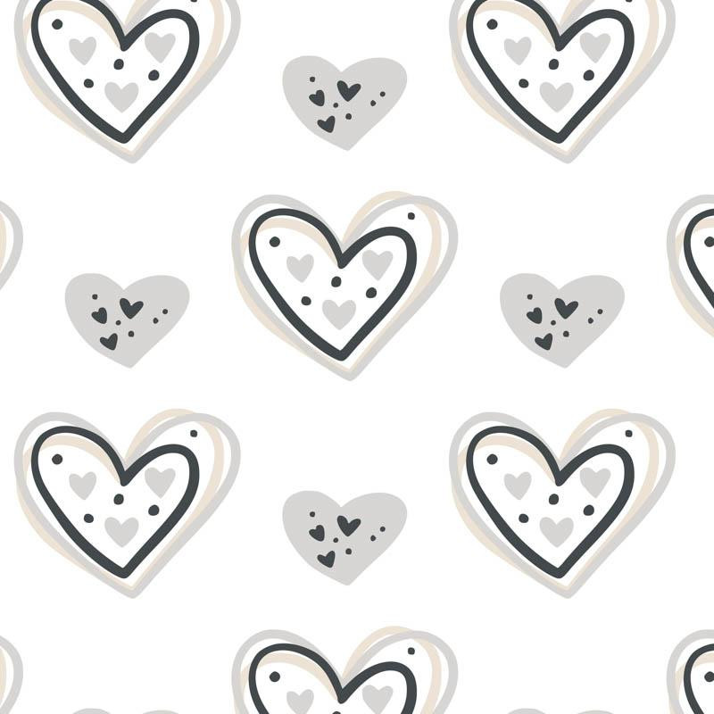 HEARTS (CONTOUR) pat. 3 / white (RAINBOWS AND HEARTS)