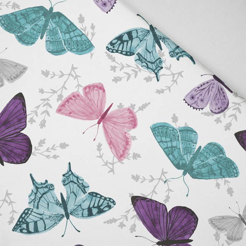 BUTTERFLIES PAT. 5 / white  (PURPLE BUTTERFLIES) - Panama 220g