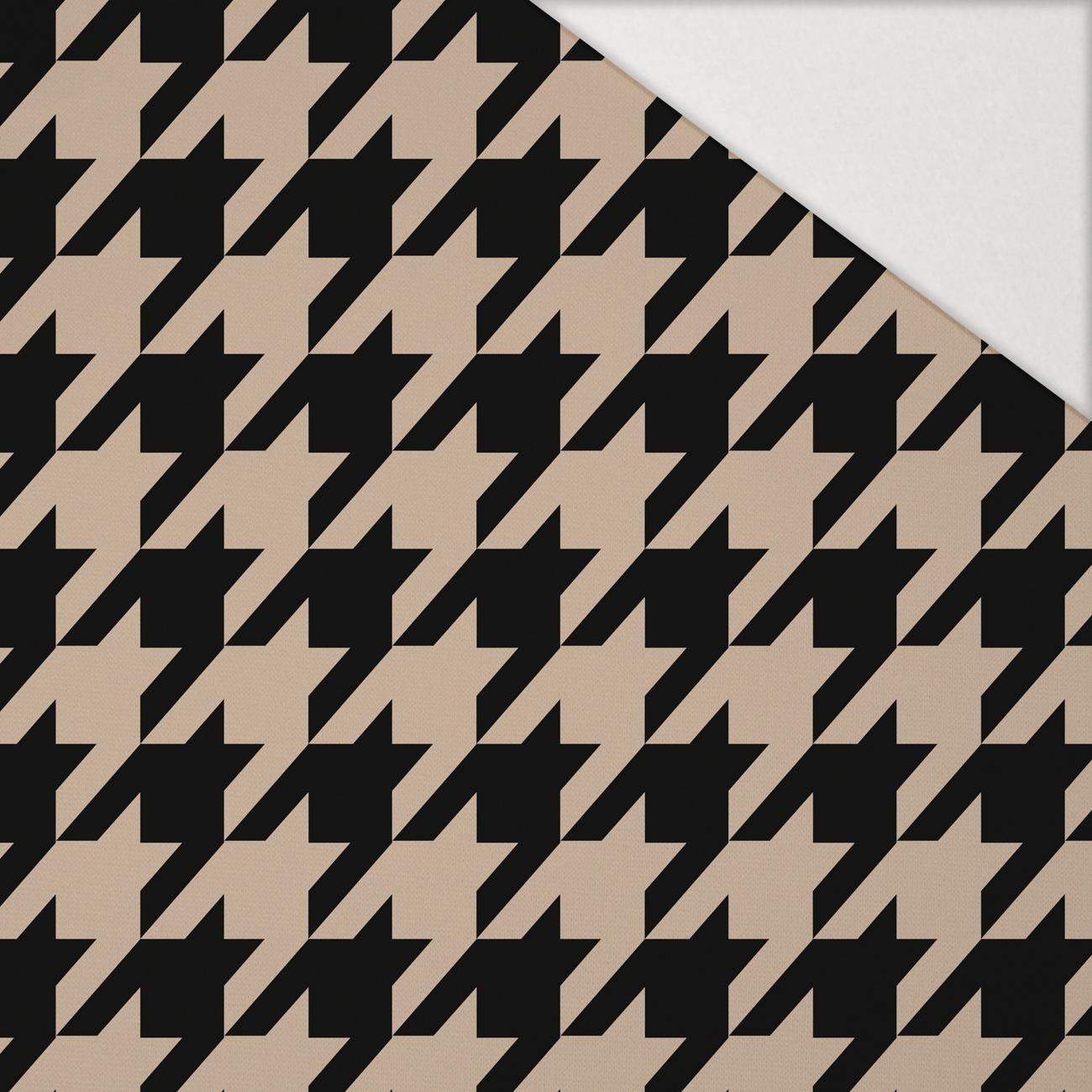 BLACK HOUNDSTOOTH / BEIGE - Hydrophobic brushed knit BLACK HOUNDSTOOTH / BEIGE - Hydrophobic brushed knit