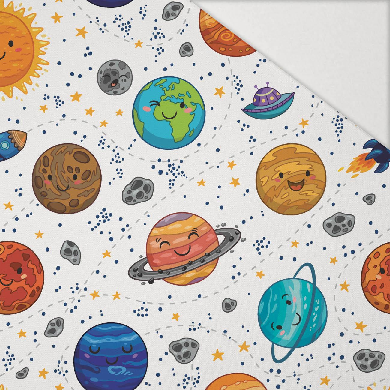 PLANETS / white - Hydrophobic brushed knit PLANETS / white - Hydrophobic brushed knit