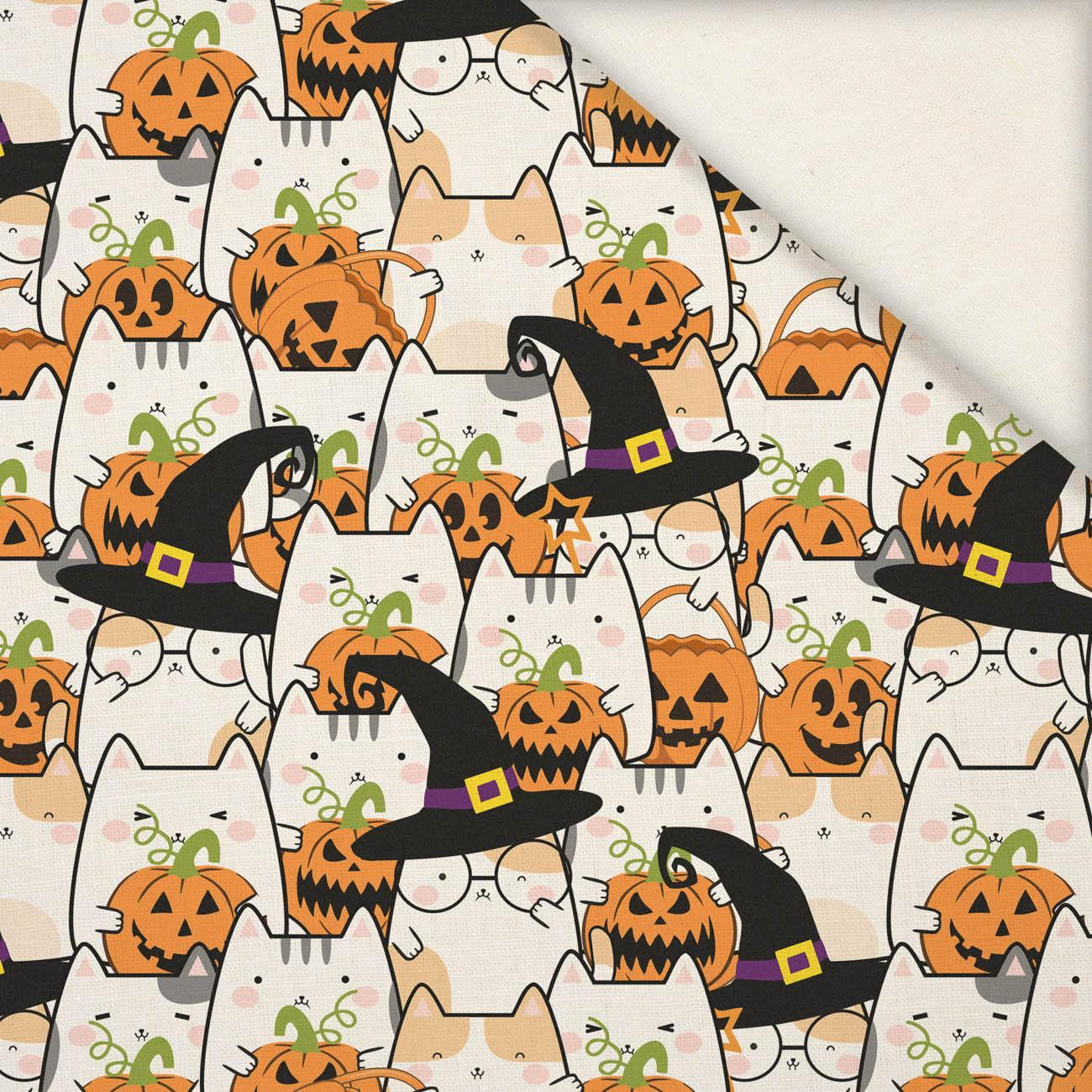 HALLOWEEN CATS PAT. 1 - Linen 100%