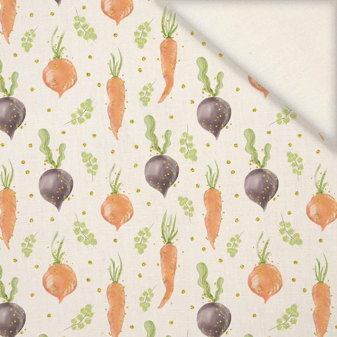 VEGETABLES (CUTE BUNNIES) - Linen with viscose