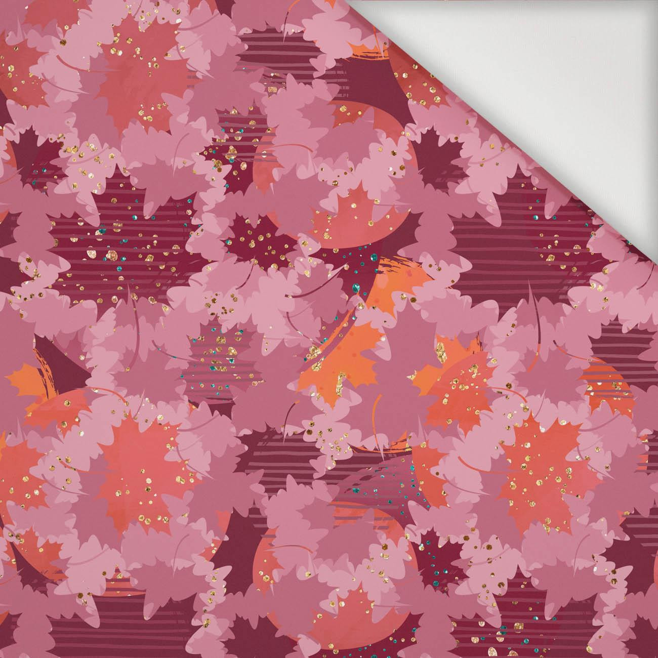 PINK LEAVES (GLITTER AUTUMN) - Nylon fabric Pumi