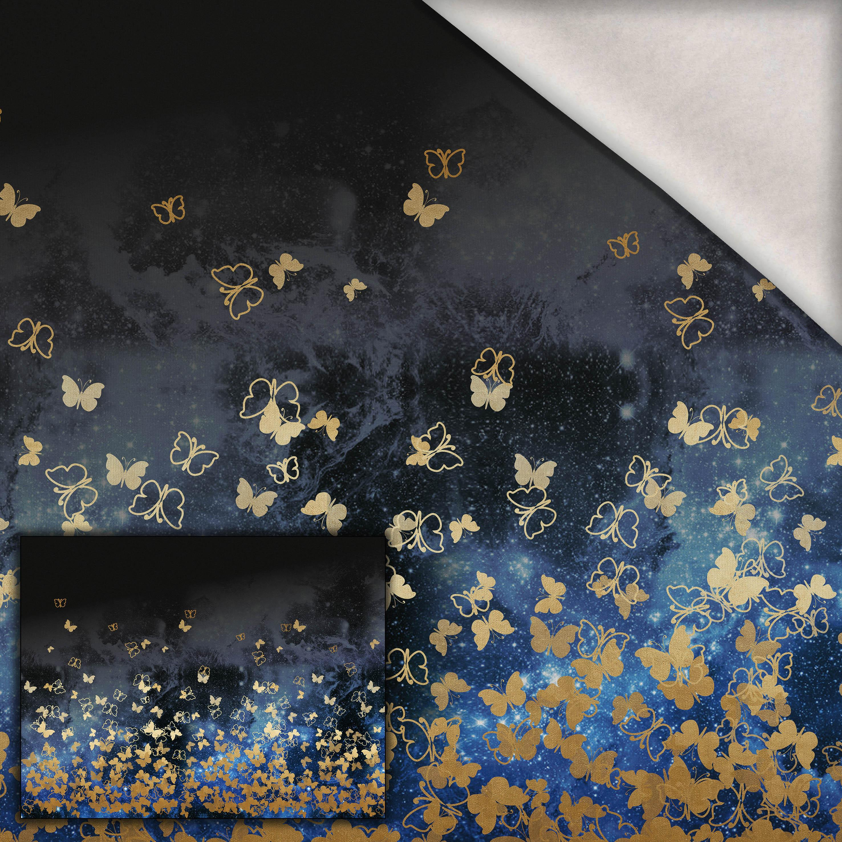 BUTTERFLIES / gold - panel (120cm x 150cm) brushed knitwear with elastane ITY BUTTERFLIES / gold - panel (120cm x 150cm) brushed knitwear with elastane ITY