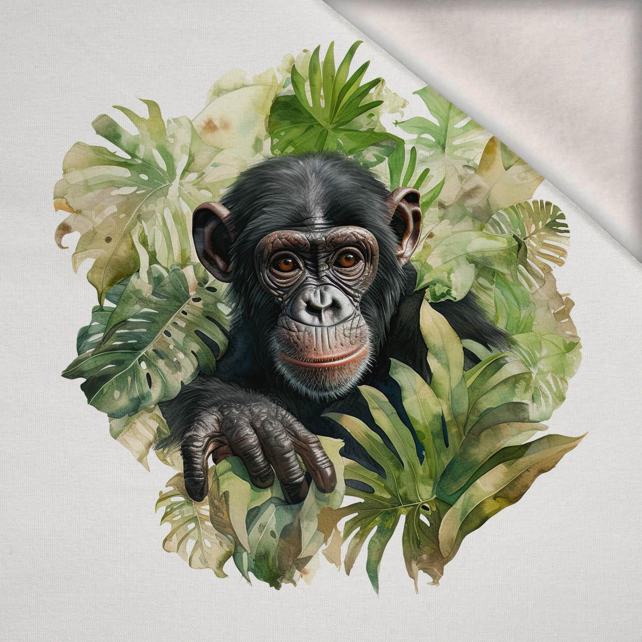 WATERCOLOR MONKEY - panel (75cm x 80cm) brushed knitwear with elastane ITY