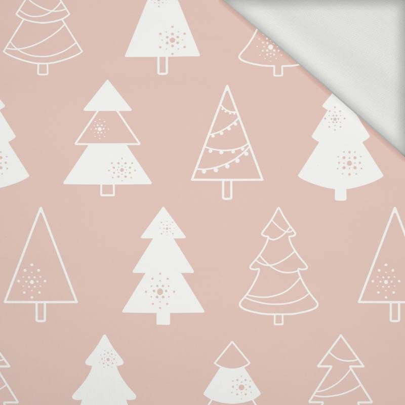 GLAZED CHRISTMAS TREES (CHRISTMAS GINGERBREAD) / dusky pink - looped knit fabric