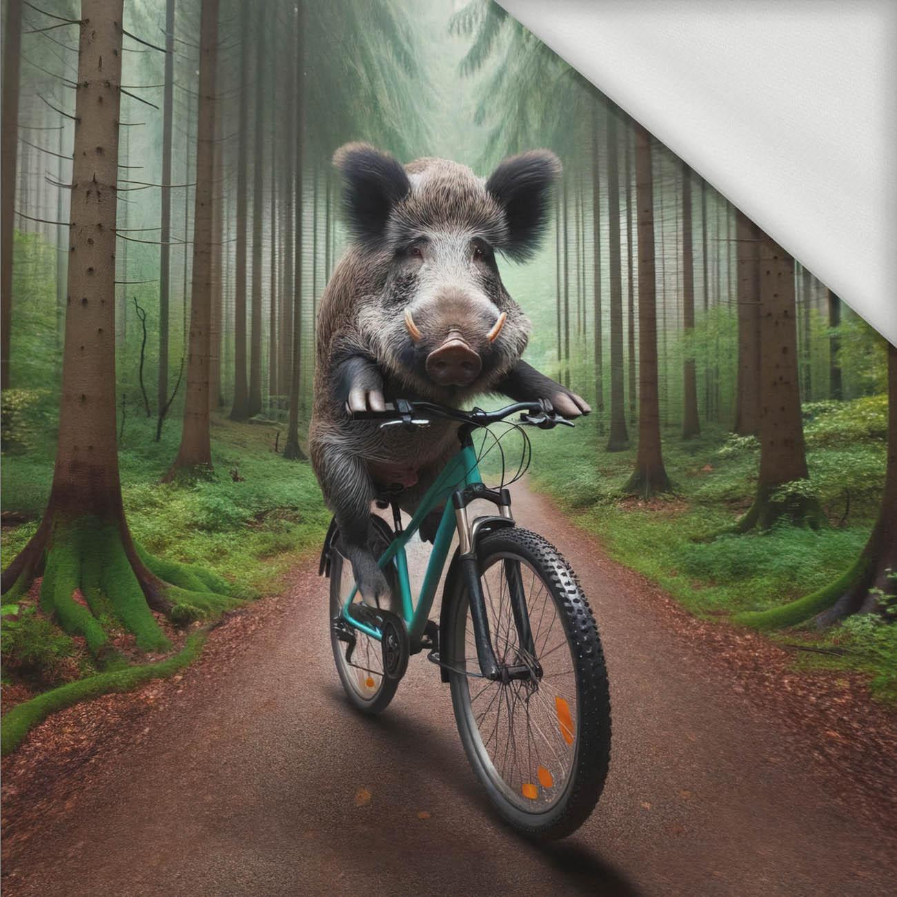 BOAR ON A BIKE PAT. 1 - panel (75cm x 80cm) looped knit