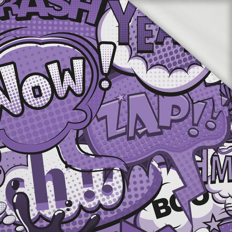 COMIC BOOK (purple) - looped knit fabric
