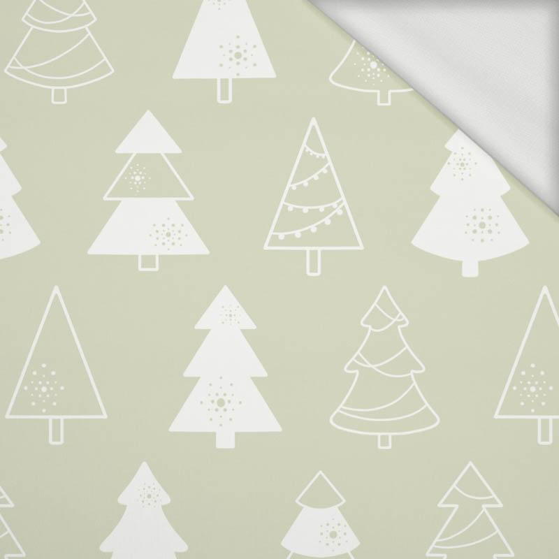 GLAZED CHRISTMAS TREES (CHRISTMAS GINGERBREAD) / PISTACHIO - looped knit fabric