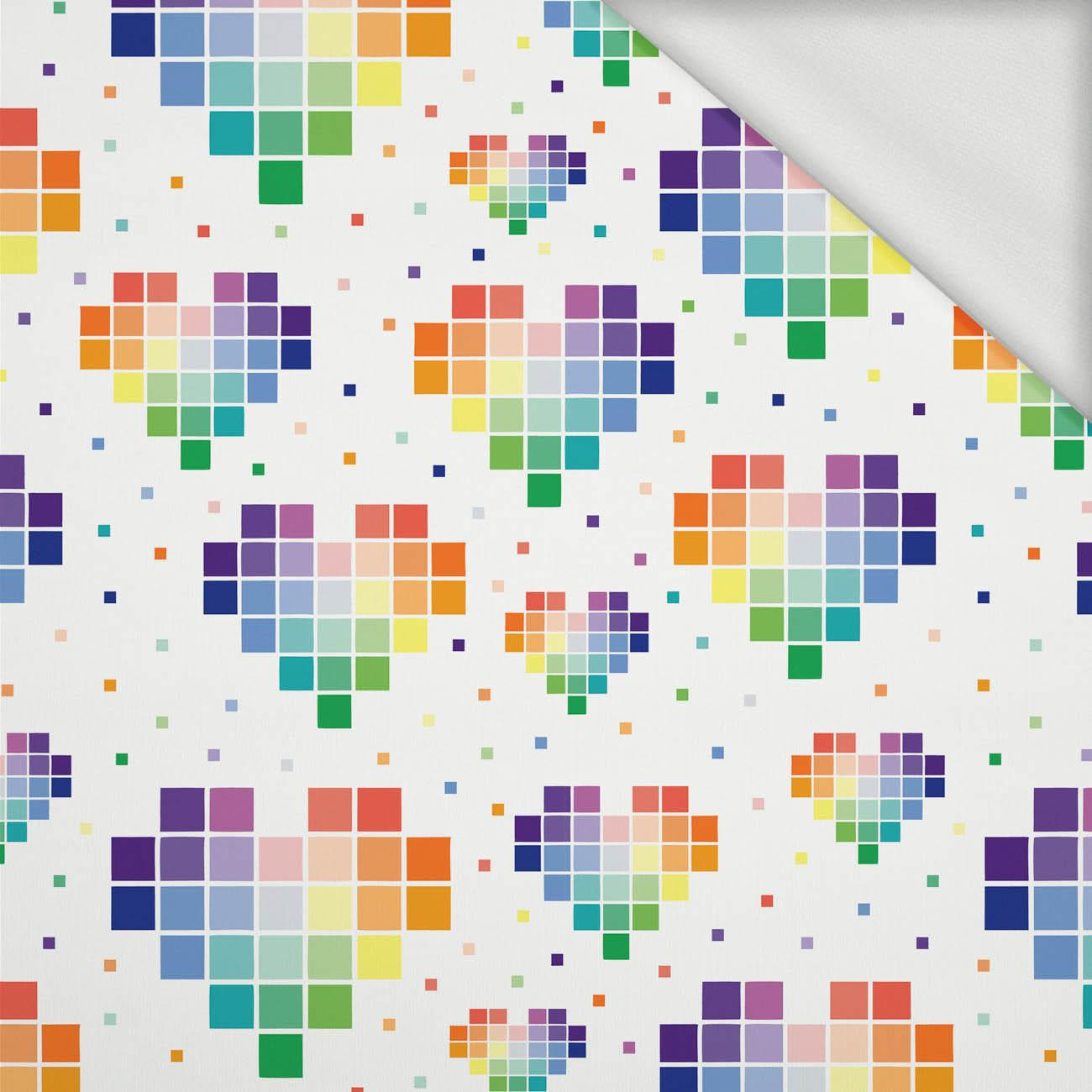 HEARTS (PIXELS) - looped knit fabric