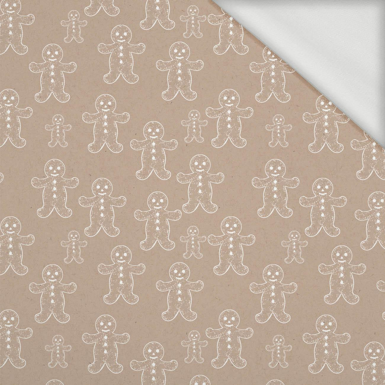 GINGERBREAD MEN (WHITE CHRISTMAS) - looped knit fabric