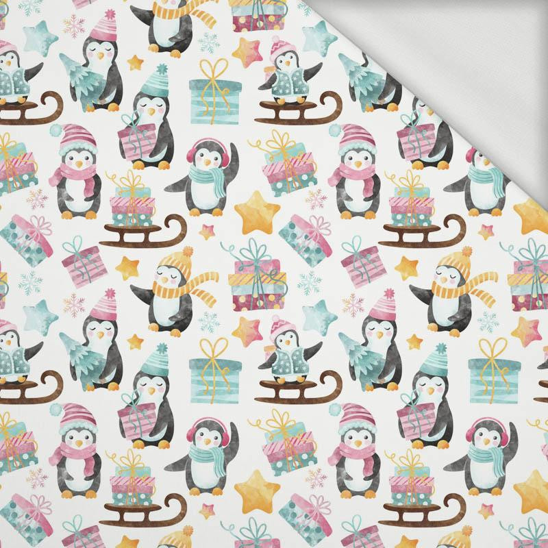 PENGUINS MIX PAT. 2 (CHRISTMAS PENGUINS) - looped knit fabric