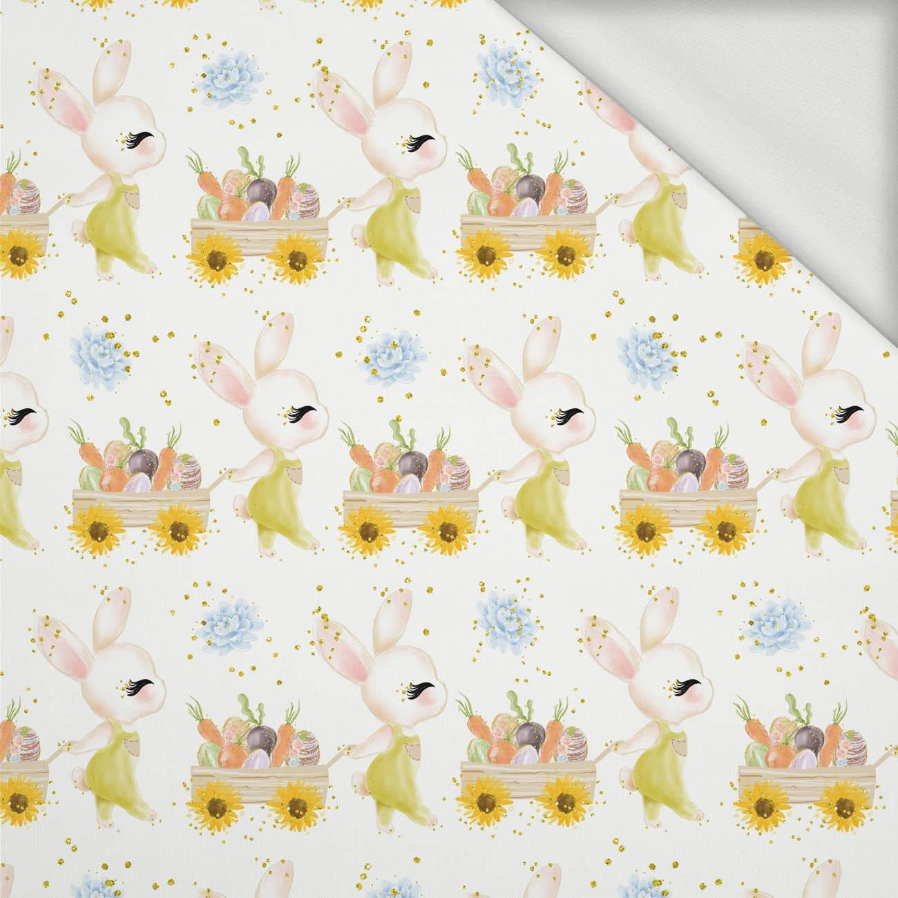 BUNNY WITH TROLLEY (CUTE BUNNIES) - looped knit fabric