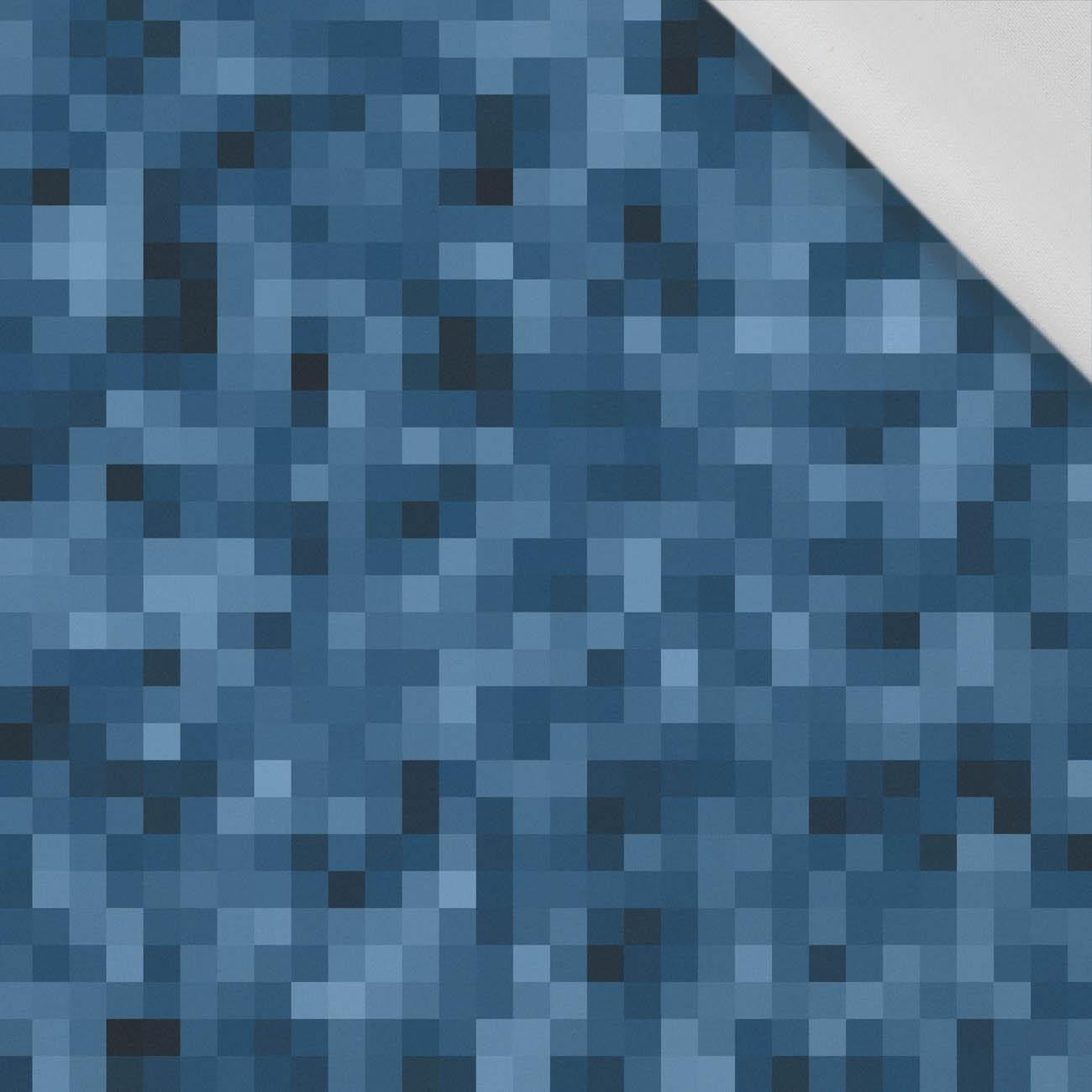 PIXELS pat. 2 / cyanic - Cotton woven fabric