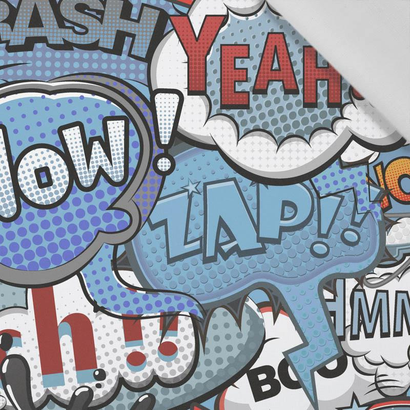 COMIC BOOK (blue - red) - Cotton woven fabric